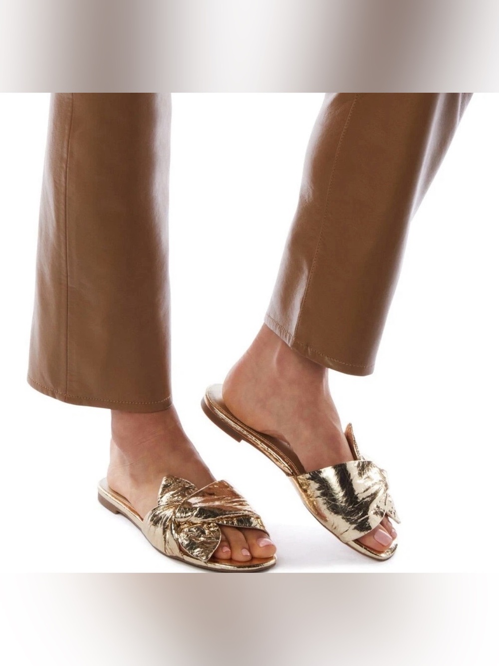 Katy Perry Halie Bow sandals in Gold Metallic